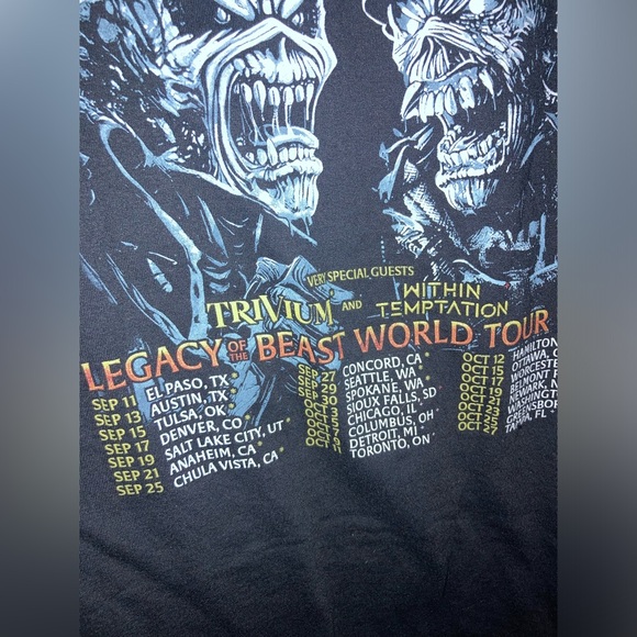 Iron Maiden Legacy of the Beast World Tour 22’ t shirt size large - Picture 7 of 7